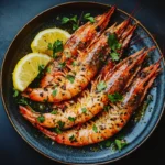 Cooked Tiger Shrimp with Lemon and Herbs