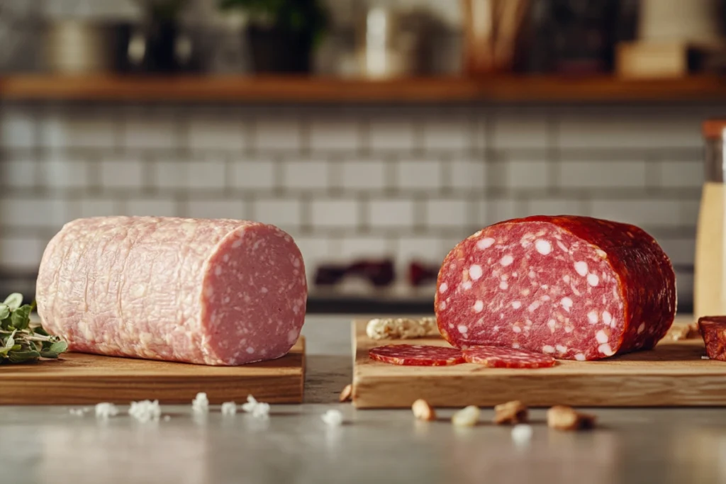 Turkey salami vs. pork and beef salami comparison
