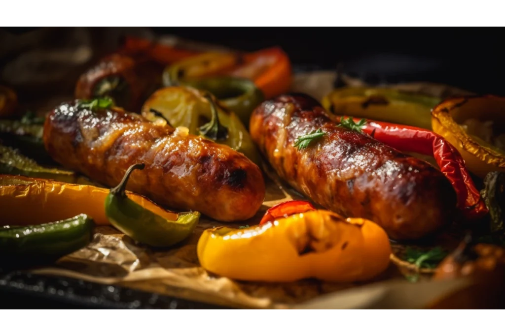 Baked jalapeño cheddar sausage fresh out of the oven.
