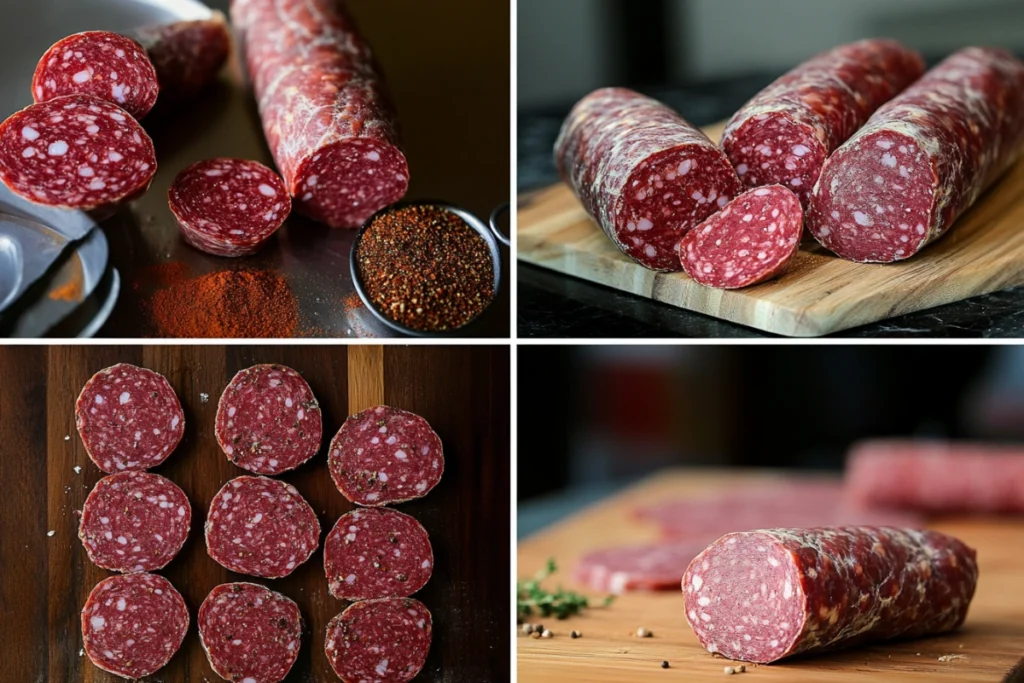 Homemade beef salami preparation process
